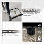 tongmo Magazine Rack: Floor-Standing with Wheels, 9-Tier Brochure Display Stand for Exhibitions, Office, and Any Organization Requiring Information Display