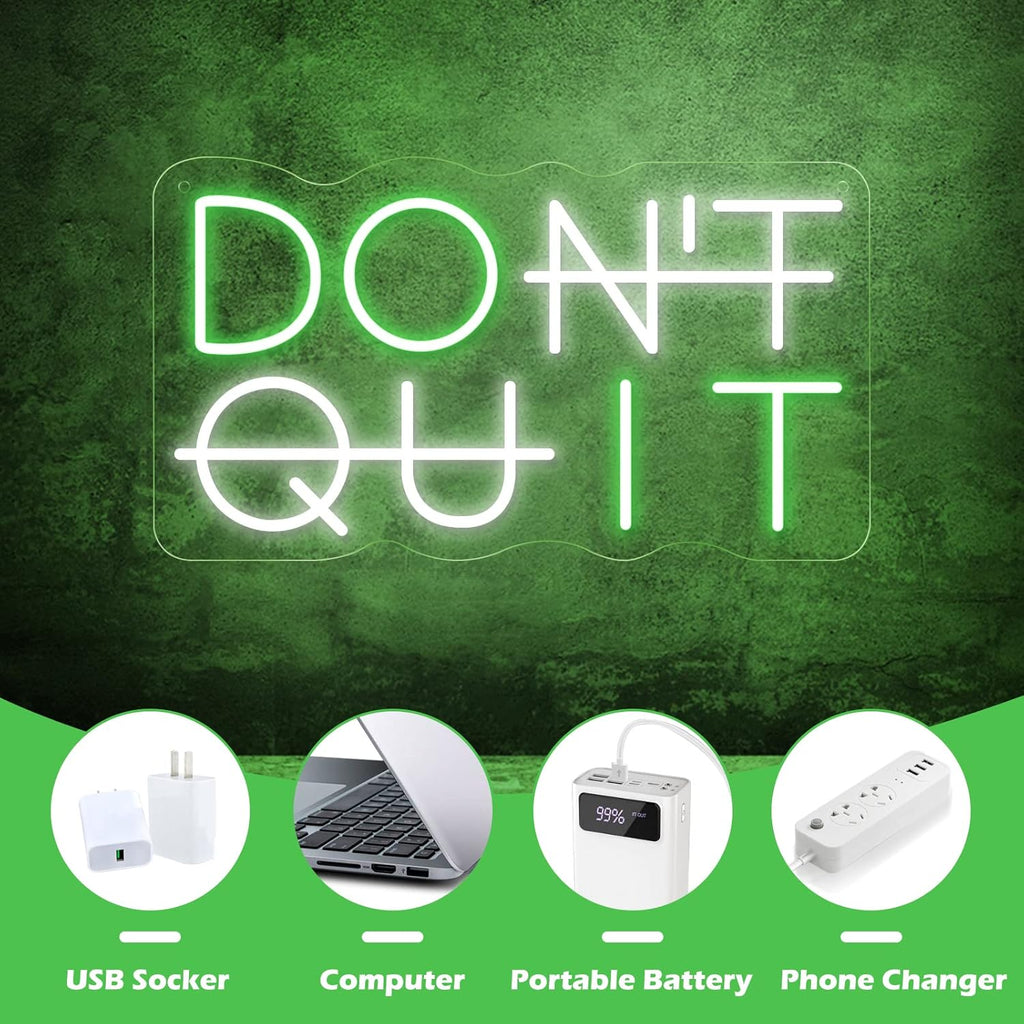 Don't Quit LED Neon Sign for Wall Decor, DO IT Neon Lights Party Decorations, USB Powered Switch LED Lights Adjustable for Office, Gym, Man Cave, Gamer Room Decor