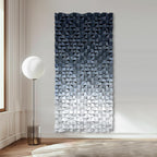 LIUZEYUE - 3D wooden block decoration painting art wall decoration 3D wooden background wall living room bedroom study (blue gray gradient) 23.6 "x 47.2"