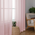 Simplebrand Blush Sheer Curtains 72 Inches Long 2 Panels - Image 2