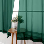 Hunter Green Sheer Curtains 90 Inches Long 2 Panels, Airy Voile Solid Curtains - Image 7