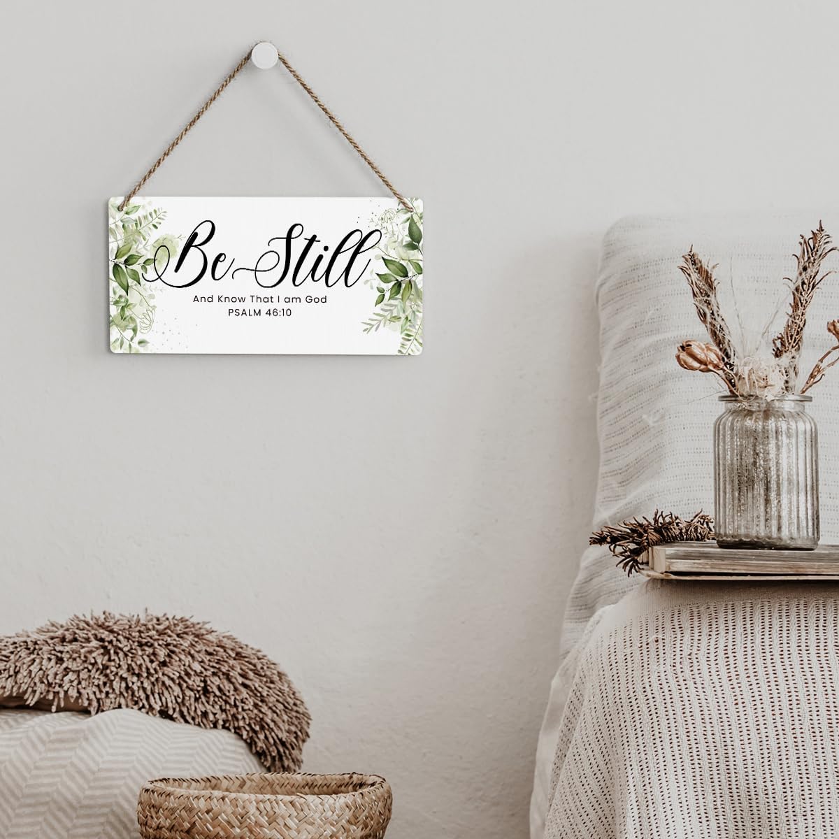 Be Still And Know That I Am God Prayer Room Decor Rustic Bible Verse Sign Scripture Printed Wood Sign Wall Art Religious Gifts Faith Based Gifts