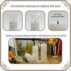 Flickering Flameless LED Candles, 9 Pcs with Embedded Star String, Acrylic LED Pillar Candles with Remote, Suitable for Home Decoration (White)