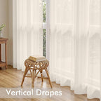 MIULEE Light Beige Sheer Curtains 72 Inches Long 4 Panels 42 x 72 Inches | - Image 5