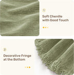 2 Pieces Sectional Couch Covers L Shaped Cover XXL Light Sage | Thick Washable - Image 7