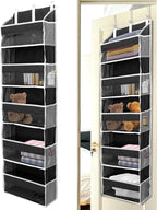 Over the Door Organizer with 5 Large Pockets and 10 Side Mesh Pockets Visible Closet Hanging Organizer Large Capacity Behind Door Storage Organizer for Home Office Bathroom Bedroom