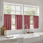 MIULEE Set of 4 Dusty Rose 45 Inch Short Blackout Kitchen Window Curtains | by MIULEE