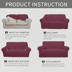 Easy-Going Stretch Loveseat Couch Covers Washable ASH Rose | 1-Piece Loveseat - Image 8