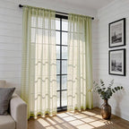 SpaceDresser Check Sheer Curtains 108 Inches 2 Panels Set, Rod Pocket Plaid - Image 4
