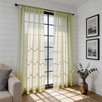SpaceDresser Check Sheer Curtains 45 Inches 2 Panels Set, Rod Pocket Plaid - Image 4