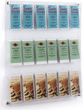 Displays2go 3-Tiered Clear Acrylic Magazine Rack, Adjustable, 9-18 Pockets - Clear (2RP9CLR)