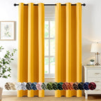 MIULEE Blackout Curtains for Bedroom 2 Panels 40 x 72 Inch Long Yellow | by MIULEE