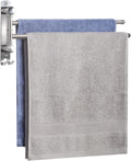 Bathroom Towel Holder JSVER 2 Arms SUS304 Stainless Steel Wall Mounted Towel Bar, Swivel Towel Racks for Bathroom, Kitchen