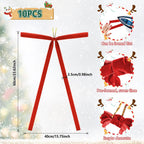 Draupnir Velvet Christmas Bow 10 PCS Red Velvet Bows for Christmas Tree Topper Staircase Wreath 23.62x15.75 inch Large Bow for Christmas Indoor Outdoor Decoration