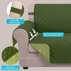 U-NICE HOME Reversible 23''Recliner Small Chair Cover, Huntergreen/Sage | - Image 3