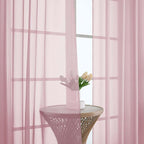 Chyhomenyc Blush Pink Sheer Curtains 84 Inches Long 2 Panels, Light Filtering - Image 9