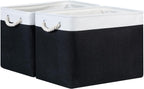 Bidtakay Black Storage Bins Storage Baskets for Shelves Decorative Basket Set of 2 Fabric Cloth Bins for Organizing 16x11.8x11.8 in Large Tall Baskets with Soft Handles for Home Office Living Room