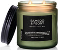 M&SENSE Bamboo Peony Scented Candle, 11.6oz Aromatherapy Jar Candle, 70 Hour Burn Time, Natural Soy Wax Blend, Stress Relief, Home Fragrance