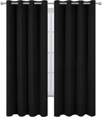 Blackout Curtains 52 x 84 inches Long Black Curtains Set of 2 Panels Thermal - Image 2