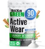 Rockin' Green Laundry Detergent, Plant based, All Natural Laundry Detergent Powder, Vegan and Biodegradable Odor Fighter, Safe for Sensitive Skin (Active Wear 90 Loads - Freshwood Mac)