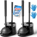 2Pack 2 in 1 Toilet Brush and Plunger Set, Extended Handle Plunger,Toilet Bowl Brush Plunger Set,Bathroom Cleaning Tools,Toilet Brush Plunger Combo,Cleaning Brush,Cleaning Supplies