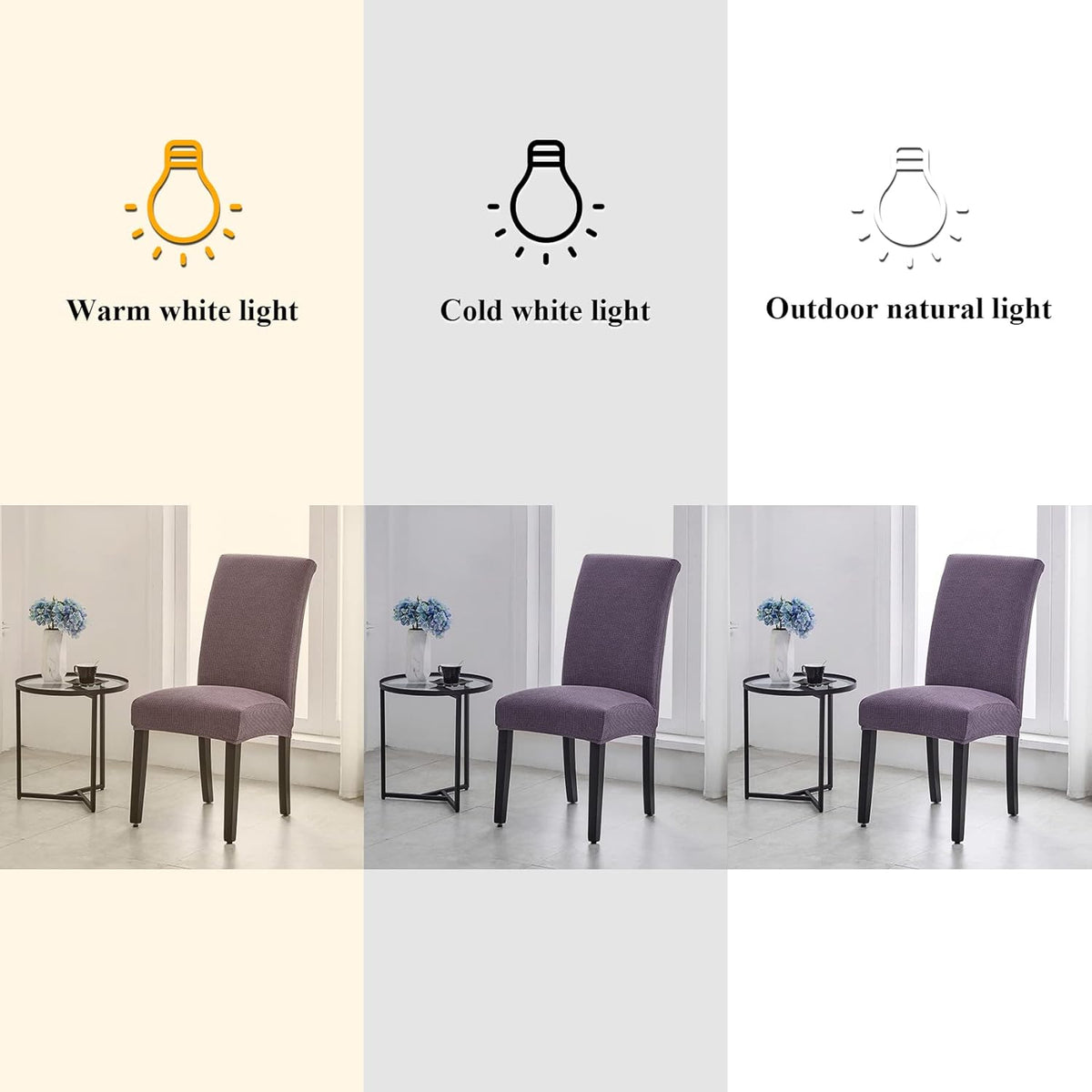 Joccun Chair Covers for Dining Room Set of 6,Dining Chair Slipcovers Stretch Dining Room Chair Covers Seat Protector,Washable Parsons Chair Cover for Home,Banquet(Grapeade,6 Pack)