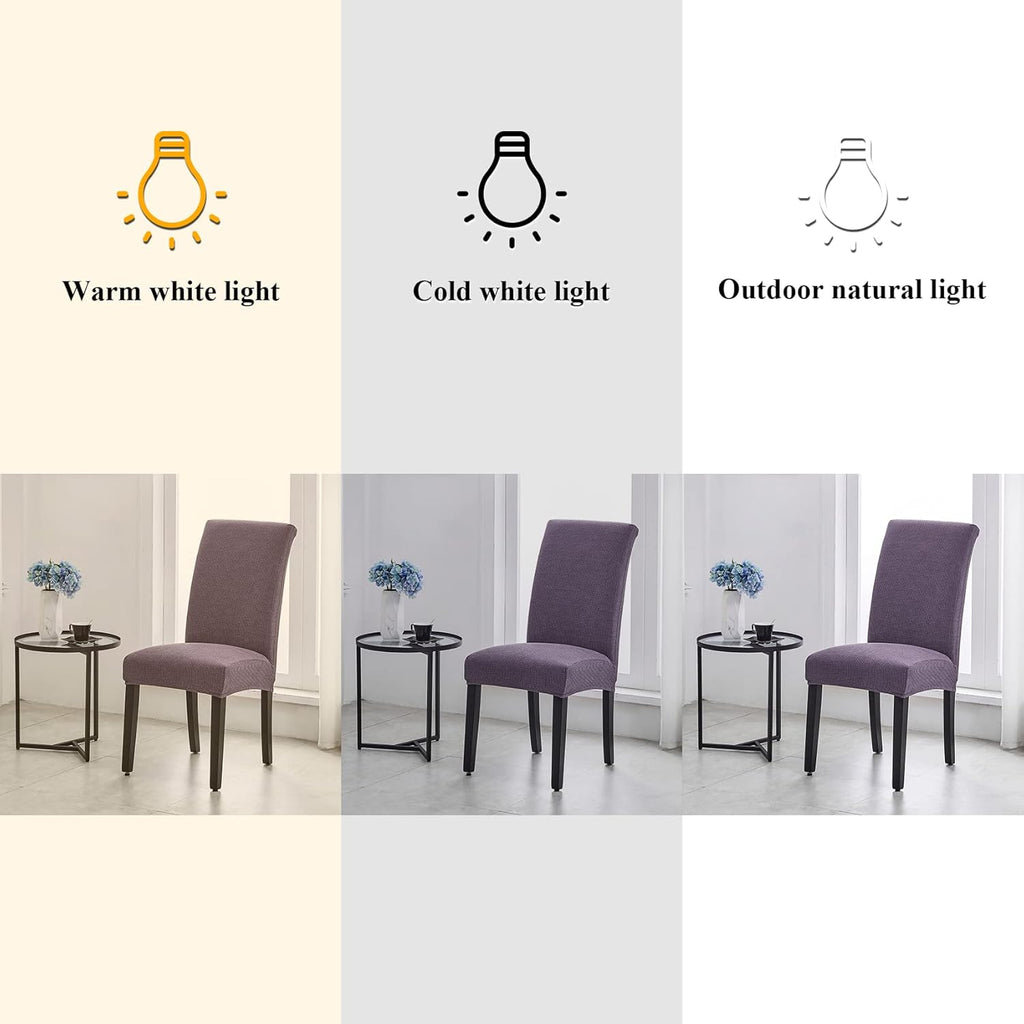 Joccun Chair Covers for Dining Room Set of 4,Dining Chair Slipcovers Stretch Dining Room Chair Covers Seat Protector,Washable Parsons Chair Cover for Home,Hotel(Grapeade,4 Pack)