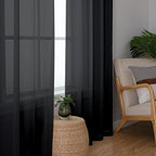 Chyhomenyc Black Sheer Window Curtain Panels 54 Inch 2 Panels, Light Filtering - Image 4