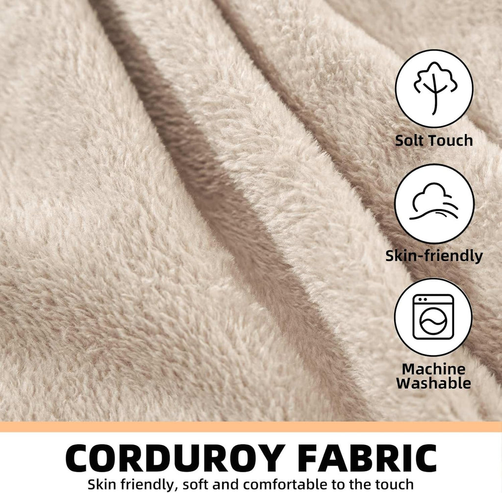 5FT，Big Bean Bag Chairs for Adults，Large beanbag with Filler Included，Memory Foam Material，Easy to Clean and Washable Corduroy Fabric，Suitable for Living Room and Bedroom (Apricot, 5 Foot)