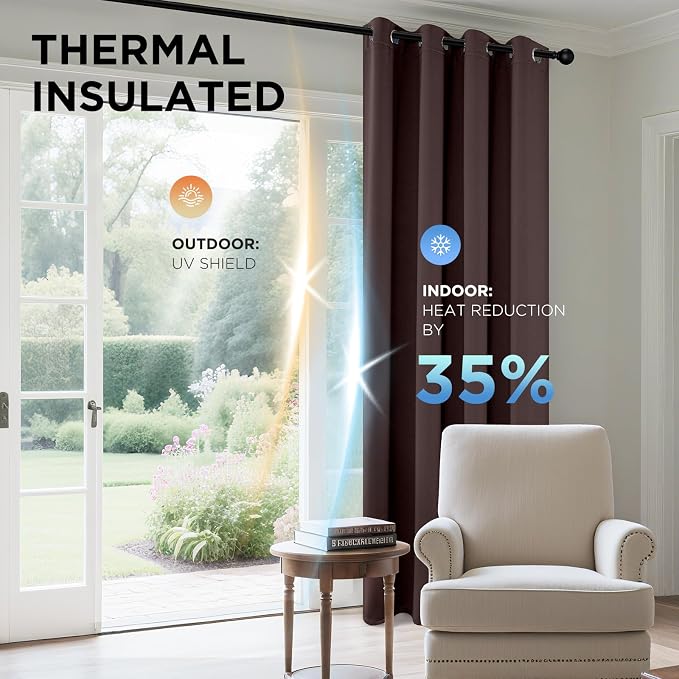 Joydeco Blackout Curtains 84 Inch Length 2 Panels Set, Thermal Insulated Long - Image 4