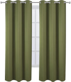 Blackout Curtains 38 x 84 inch/Olive Green Curtains Set of 2 Panels/Thermal - Image 2