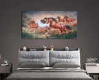 Yxbhhym Large Horse Wall Art Pictures Animal Canvas Prints Eight Running Horses Paintings Posters Horses Artwork for Wall Office Decor Living Room Home Decorations Framed Wall Art -20x40inches