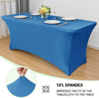 Obstal 4Ft Stretch Spandex Table Cover for Standard Folding Tables - 2 Pack Universal Rectangular Fitted Tablecloth for Party, Banquet, Events, Trade Show (Aqua, 48L x 24W x 30H Inches)