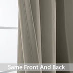 Yakamok Room Darkening Curtains 52x96 inch Length Taupe-Living Room | 2 panels - Image 3
