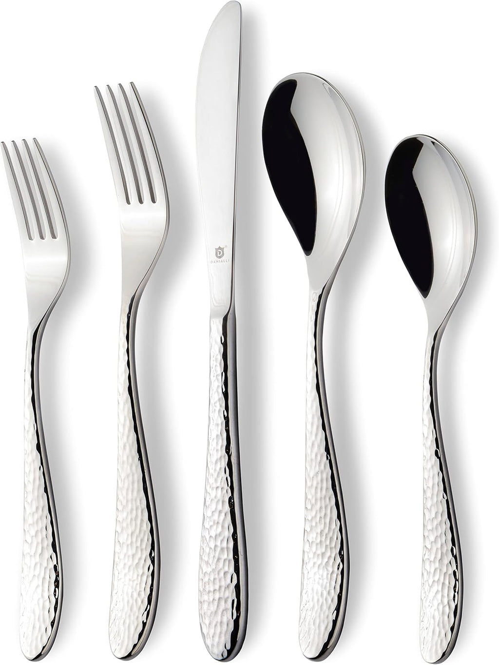 Hammered Silverware Set | Premium 18/10 Stainless Steel Flatware Service for 6 | Heavy-Duty & Dishwasher Safe | Built to Last (30-Piece, Marettimo Hammered)