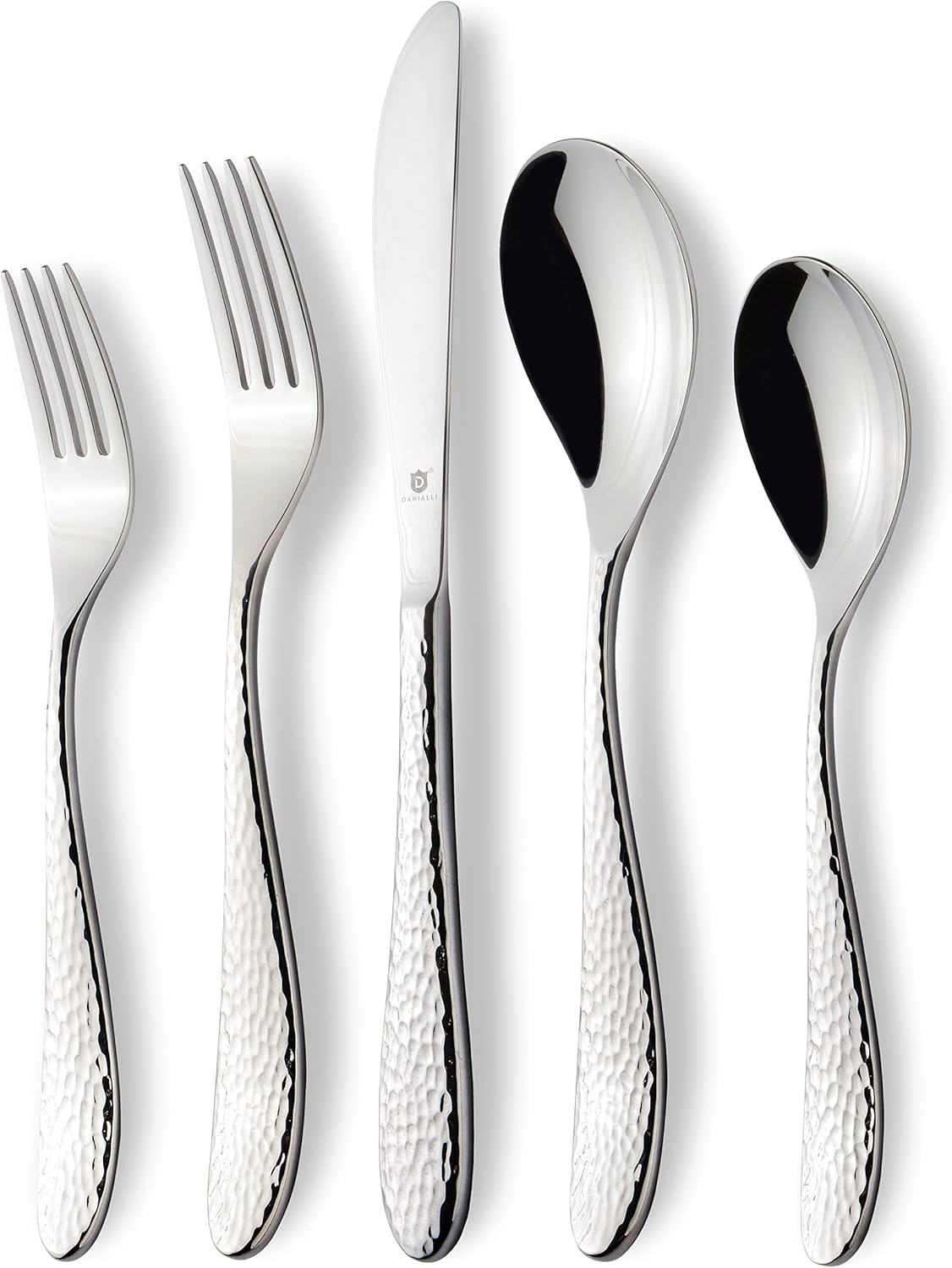 Hammered Silverware Set | Premium 18/10 Stainless Steel Flatware Service for 6 | Heavy-Duty & Dishwasher Safe | Built to Last (30-Piece, Marettimo Hammered)