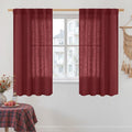 Linen Curtains 48 Inch Length Semi Sheer Light Filtering 2 Panels | Christmas by LAMIT