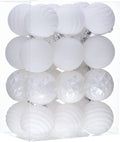 Valery Madelyn Christmas Ornaments Tree Decorations Set for Fall Halloween, 24ct White Shatterproof Ball Ornaments, 2.36" Hanging Ornament Bulk for Xmas Holiday Party Decor