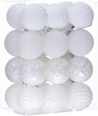 Valery Madelyn Christmas Ornaments Tree Decorations Set for Fall Halloween, 24ct White Shatterproof Ball Ornaments, 2.36" Hanging Ornament Bulk for Xmas Holiday Party Decor