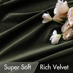 MIULEE Velvet Curtains 52x84 inches 2 Panels Olive Blackout Curtains | Luxury - Image 4