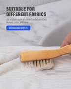 VASSON Natural Soft Boar Bristle Laundry Stain Brush, Laundry Scrub Brush,Laundry Brush for Stains on Clothes, Gentle Stain Remover for Knits, Cotton, and Linens