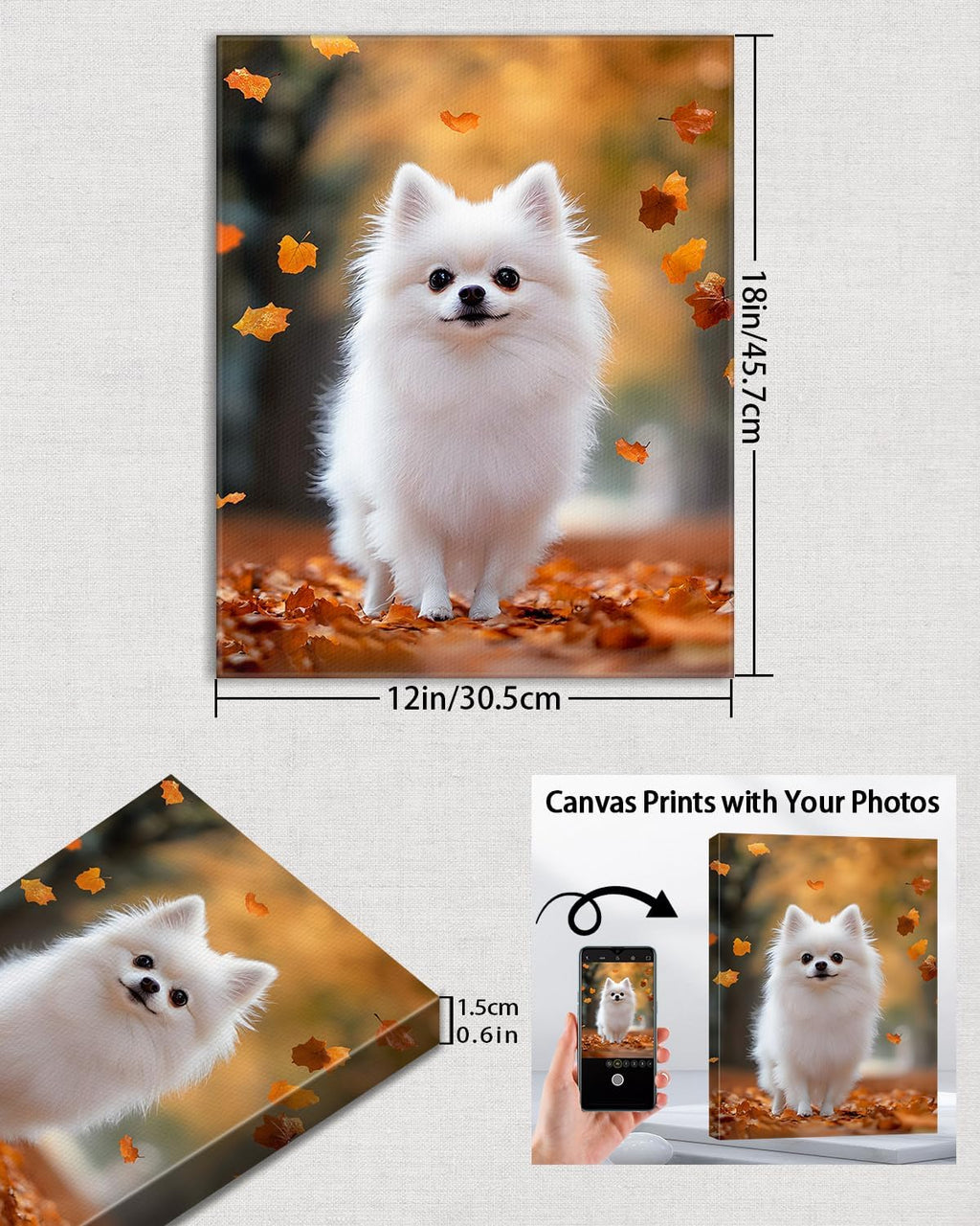 AbcCustomize Custom Canvas Prints,Transform Your Memories into Beautiful Art with Personalized Photo on Canvas,Personalized Canvas Wall Art for Home Decor, Gifts, and Keepsakes