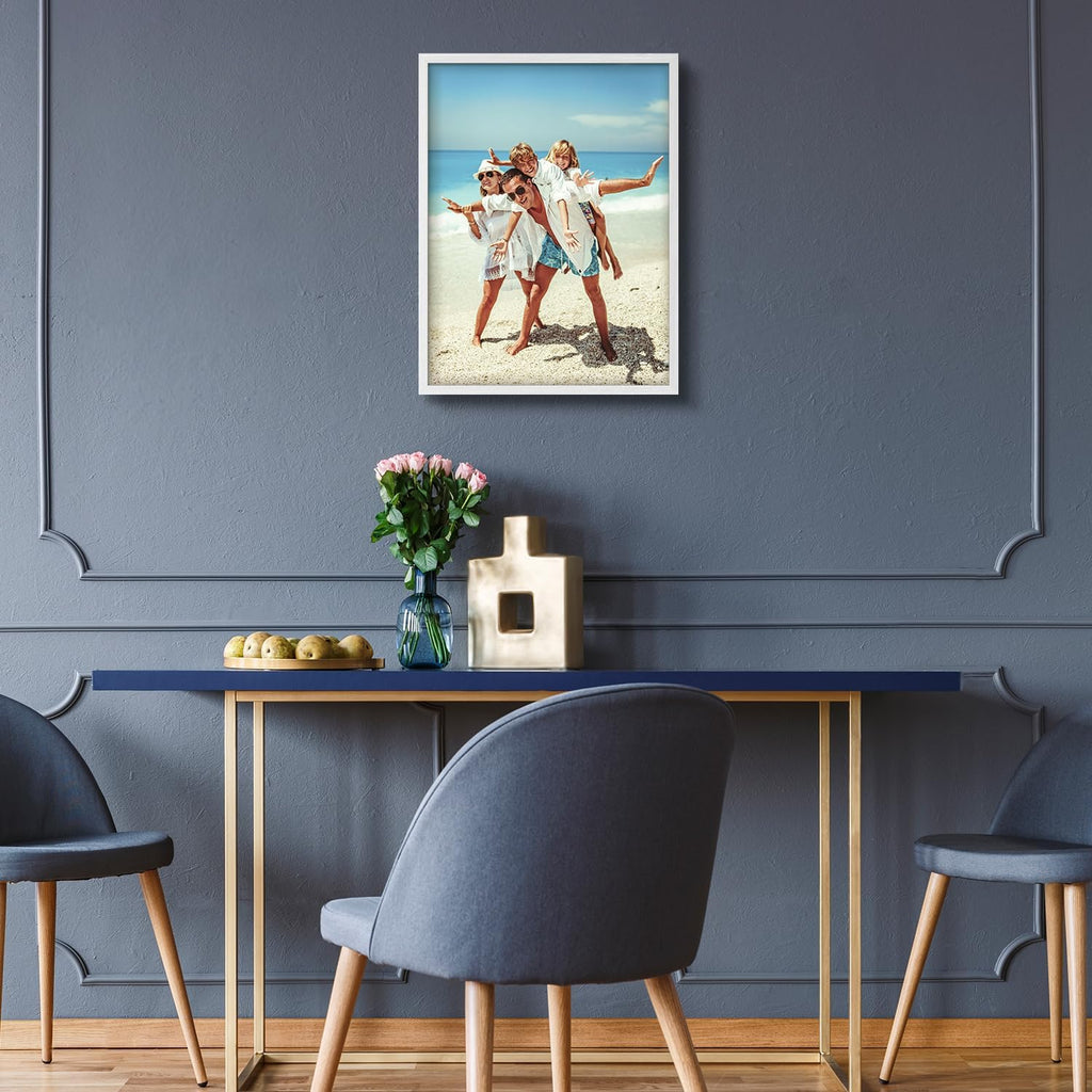 wall26 Custom Framed Poster Wall Art for Living Room, Bedroom Canvas Prints for Home Decoration Ready to Hang - 11"x14" White
