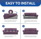 Stretch Chair Sofa Slipcover, Single Couch Cover, Dark Purple | 1-Piece - Image 4