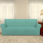 PureFit Stretch Couch Covers for Sofa Large Sofa Slipcovers Cyan | 1-Piece Sofa - Image 2