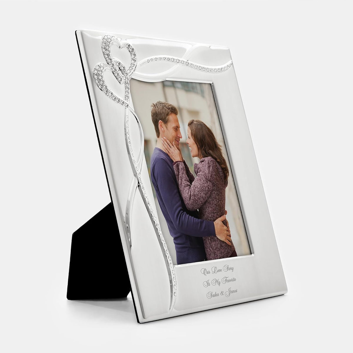 THINGS REMEMBERED Engraved Intertwined Heart 5" x 7" Picture Frame (Free Customization)
