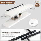 Heimlove 55 Inch Floating Shelves for Wall,10 Deep 10 Deep Large White Wall Shelf with Heavy Duty Brackets,Mounted Storage & Display Shelves for Bedroom,Living Room,Kitchen,Office,Set of 2