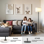 Floor Lamp for Bedroom,Modern Floor Lamp for Living Room,Standing Lamp with Marble Base,Tall Standing Lamp for Bedroom,Reading,Office & Kids' Room,LED Bulb Included(Black)
