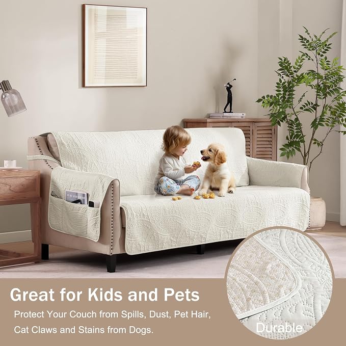 Quilted Grand Sofa Covers Washable, Couch Cover - Image 8