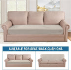 H.VERSAILTEX Velvet Stretch Individual Couch Cushion Cover Plush Cushion Slipcover for Loveseat Sofa Cushion Furniture Protector Seat Cushion Sofa Cover (1 Piece Sofa Cushion Cover, French Oak)